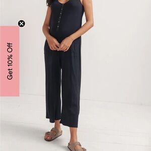 Hatch Black Jumpsuit Relaxed Fit Cropped Length